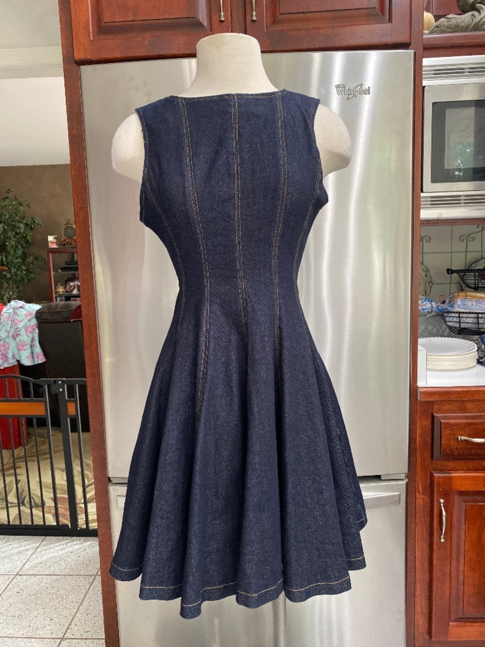Free market dark denim skater dress sz Small